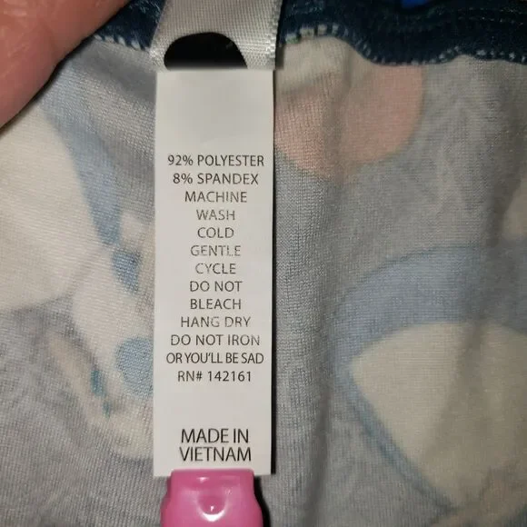 LuLaRoe Disney Alice in Wonderland Blue Leggings PJ Pants Womens Plus Size TC2 - Picture 4 of 7